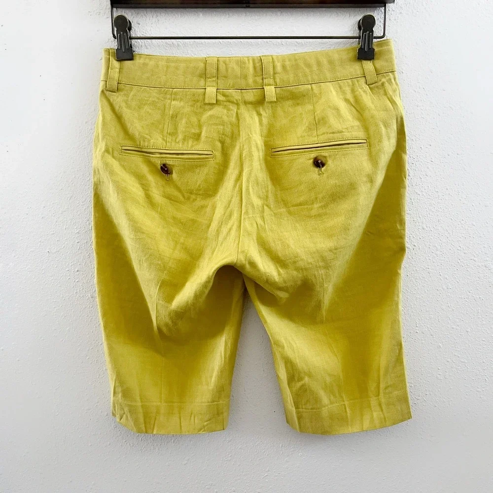 VINCE Linen Blend Low Rise Bermuda Size 2 - Picture 2 of 7